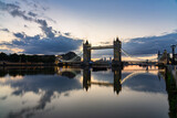 Fototapeta Londyn - Tower Bridge at sunrise in London. England