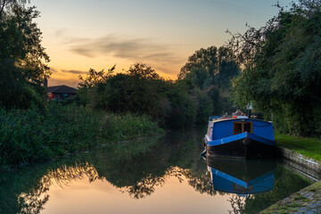 Wall Mural - Grand Union canal at sunset in Milton Keynes. England