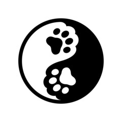 Poster - Cat paw yin yang symbol