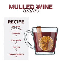 Mulled Wine Cocktail Illustration Recipe Drink With Ingredients