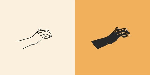 Wall Mural - hand drawn vector abstract stock flat graphic illustration with minimal logo element collection set,