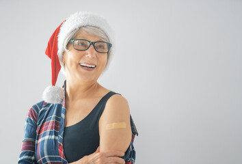 Wall Mural - Senior woman after vaccination