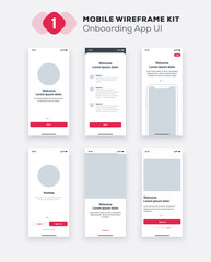 Wall Mural - ui mobile app. onboarding ux, gui design kit elements. mobile application template layout.