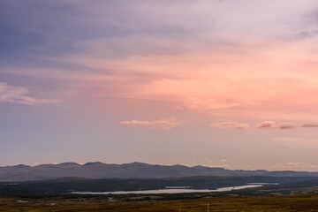 Wall Mural - sunset over the mountains