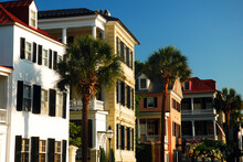 Row Of Antebellum Houses In Charleston, SC