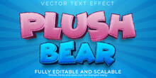 Editable Text Effect Plush, 3d Toy And Fluffy Font Style