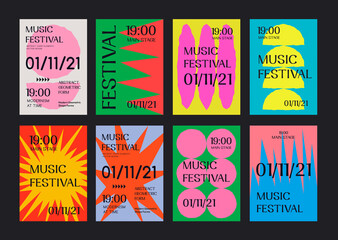 Aufkleber - Modern Abstract Geometric Posters. Cool Swiss Design Covers.