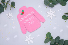 Pink Christmas Sweater,  Christmas Jumper Day Composition