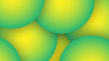 Wall Mural - Abstract Modern Background with 3D Ball or Balloon Element and Yellow Green Color