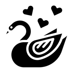 Wall Mural - swan glyph icon