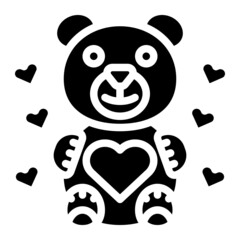 Poster - teddybear glyph icon