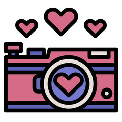 Sticker - camera line icon