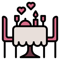 Sticker - dinner line icon