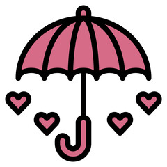 Sticker - umbrella line icon