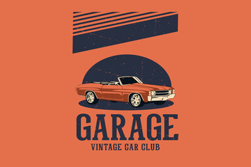 Wall Mural - Garage vintage car club illustration design