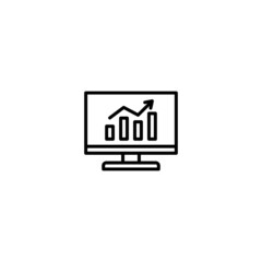 Wall Mural - monitor with graph icon vector