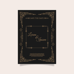 Poster - Beautiful wedding template in art deco style. - Vector.