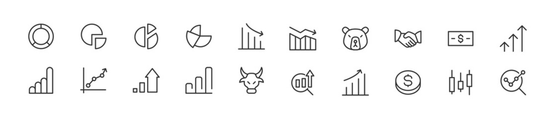 Poster - Editable vector pack of stock line icons.