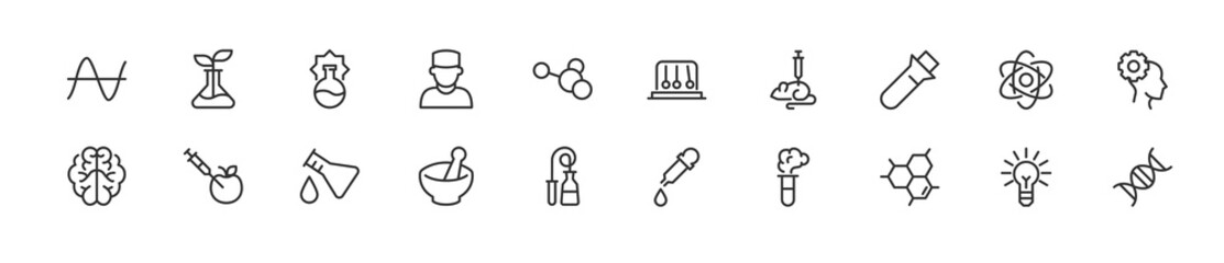 Canvas Print - Linear icon set of lab.