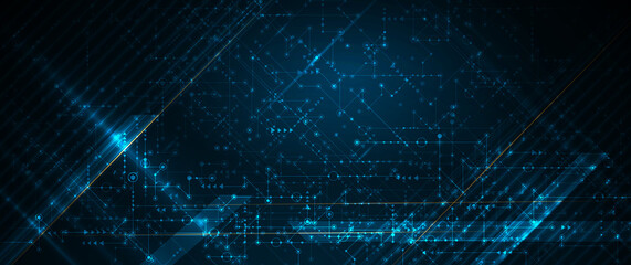 Wall Mural - vector abstract circuit board, illustration high tech computer, engineering, science and information