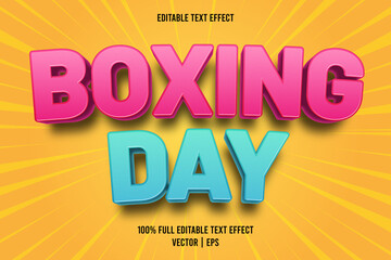 Wall Mural - Boxing day editable text effect cartoon style