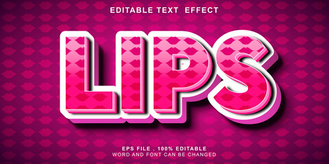 Wall Mural - text effect editable lips