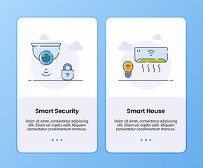 Wall Mural - smart security and smart house onboarding template for mobile ui app design