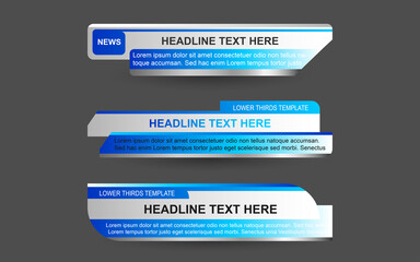 Wall Mural - set collection vector of broadcast news lower thirds template layout design banner for bar headline 