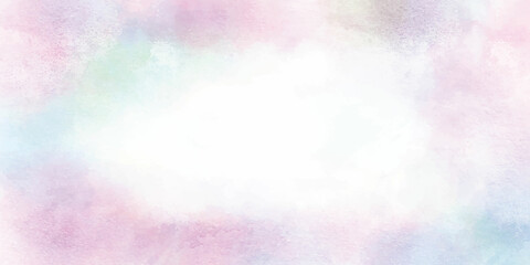 Pink watercolor frame on a light pink background.  Light pink background. Watercolor texture