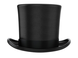cylinder black top hat isolated on white background. 3d rendered cylinder hat illustration