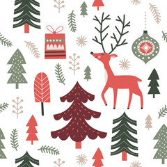 Wall Mural -  Christmas seamless pattern