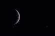 月と金星　接近
2021年11月08日　1200mmニュートン反射撮影
少し欠けた金星が見えます