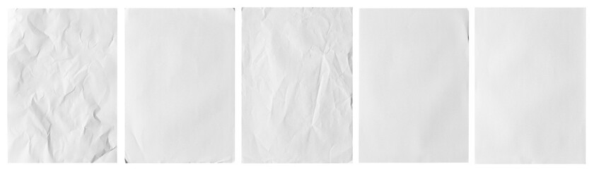 real image, white paper wrinkled poster template , blank glued creased paper sheet mockup.white post