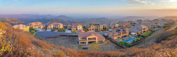 Wall Mural - View of a fenced residential area at San Diego, California