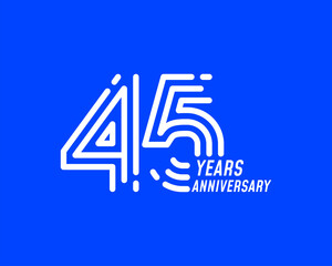 Wall Mural - 45 years anniversary logo with simple line design for celebration
