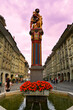 Simsonbrunnen in der Kramgasse in der Altstadt der Stadt Bern 