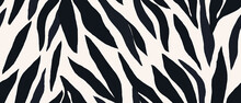 Hand Drawn Contemporary Abstract Zebra Striped Print. Modern Fashionable Template For Design.