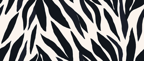 Hand drawn contemporary abstract zebra striped print. Modern fashionable template for design.