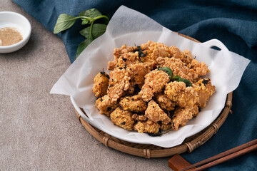 Wall Mural - Delicious fried popcorn chicken in Taiwan.