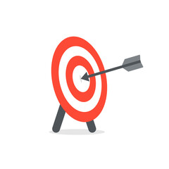 Wall Mural - target with arrow simple icon. clipart image isolated on white background