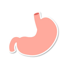 Wall Mural - Stomach sticker icon. Clipart image isolated on white background