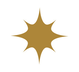 Wall Mural - christmas star flat design gold icon.