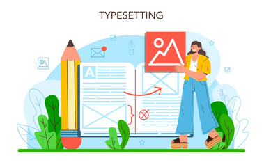 Poster - layout designer. magazine or newspaper layout developing
