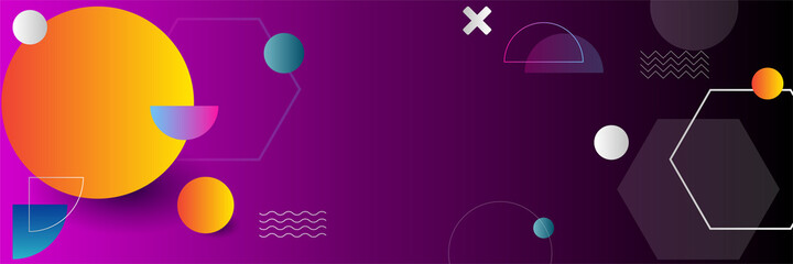colorful abstract memphis banner. modern abstract web banner background creative design. vector illu