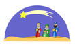 Die heiligen drei Könige geleitet vom Stern von Bethlehem