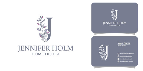 Wall Mural - hand drawn feminine home decor logo set