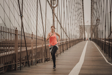 Sticker - Running on Brooklyn bridge, NYC