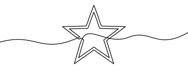 Wall Mural - continuous line drawing of star. one line drawing background. vector illustration. linear star icon
