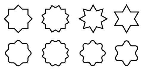 Wall Mural - star icons. set of linear stars. flat vector illustration. black stars