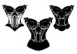 vintage style seductive elegant bra corset lingerie - woman luxurious underwear black and white vector design set